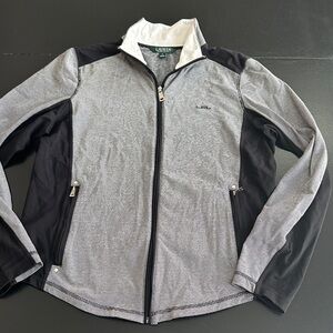 Ralph Lauren Black and White Striped Zip-Up Jacket. Never worn